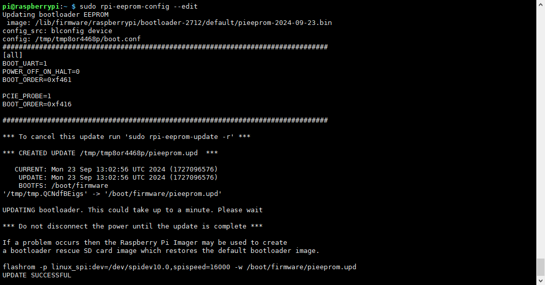 Example EEPROM Configuration Content (including PCIE_PROBE and BOOT_ORDER)